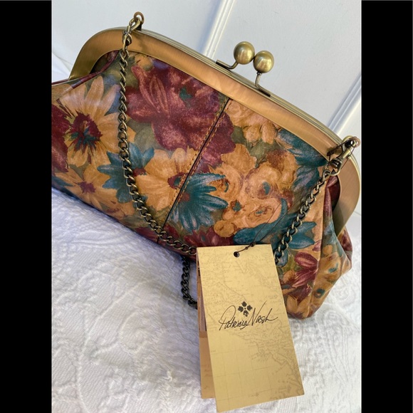 Patricia Nash*Fresco Bouquet* Mia Frame• Kiss Lock•Satchel•NWT - Picture 7 of 11